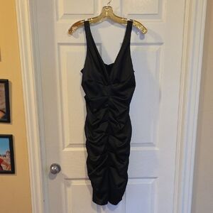 Vintage Black Ruched Dress